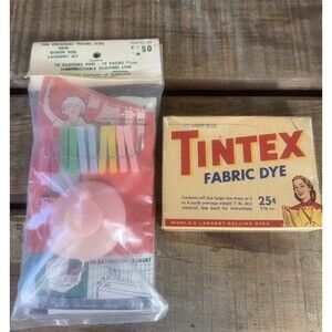 Vintage Lot 1950s Laundry Travel Kit And 1940s Tintex Box Fabric Dye Lt. Blue